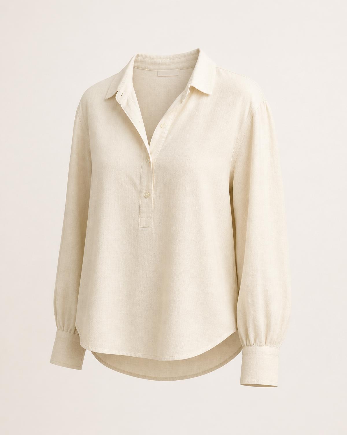 Linen Blouse in Ivory