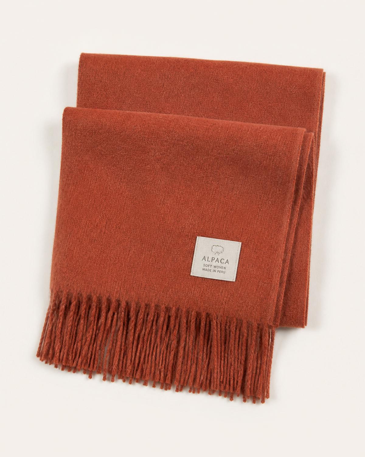 Alpaca Wrap Scarf in Terracotta
