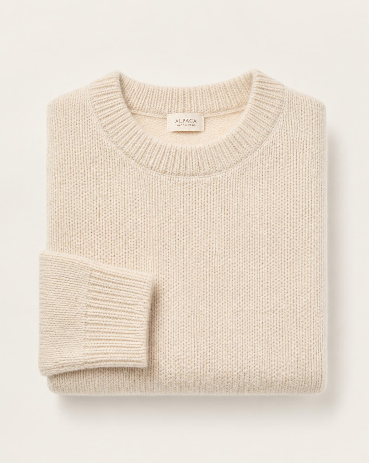 Alpaca Crewneck Sweater in Natural Cream